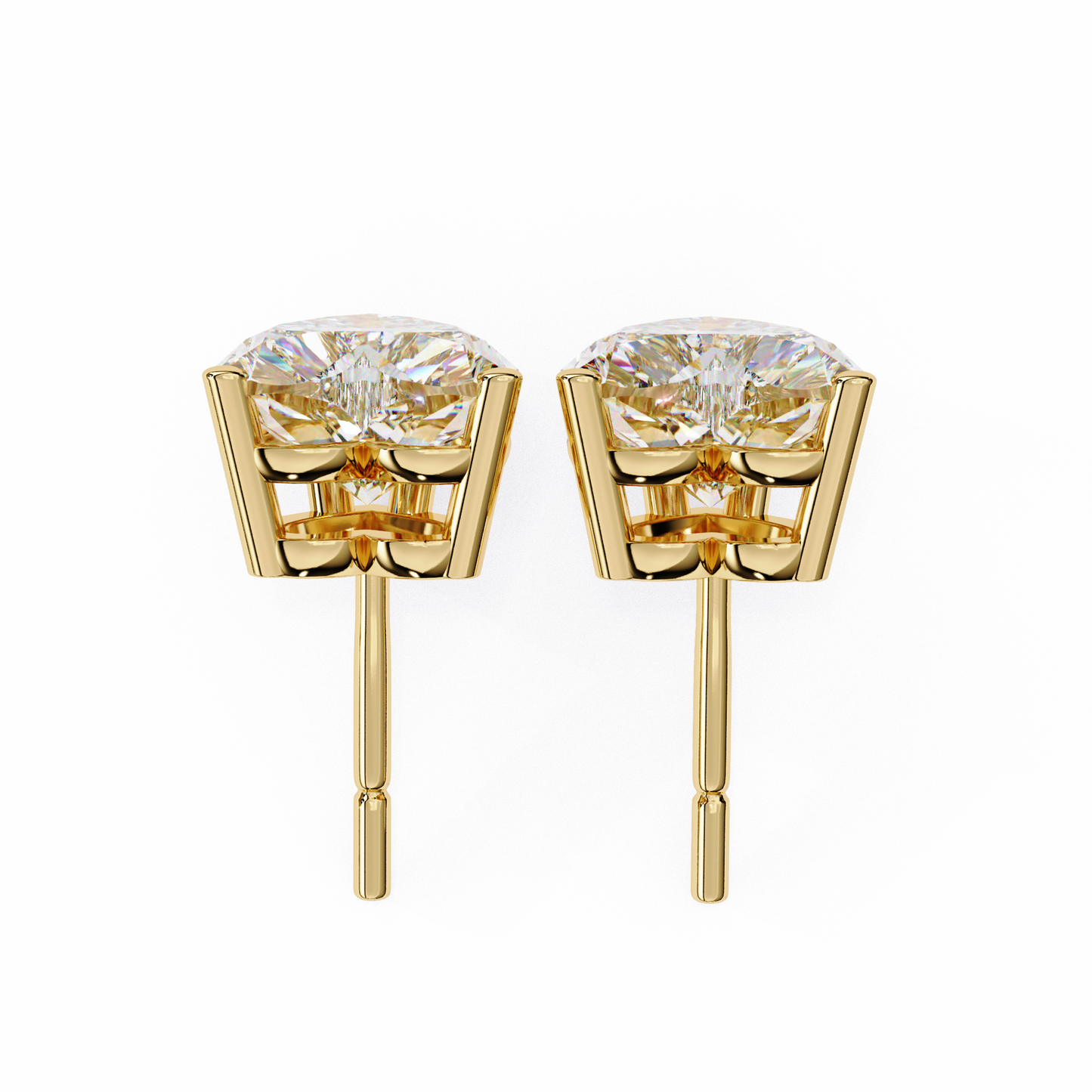 push-back closure of 14k gold heart diamond stud earrings - kalptarugems