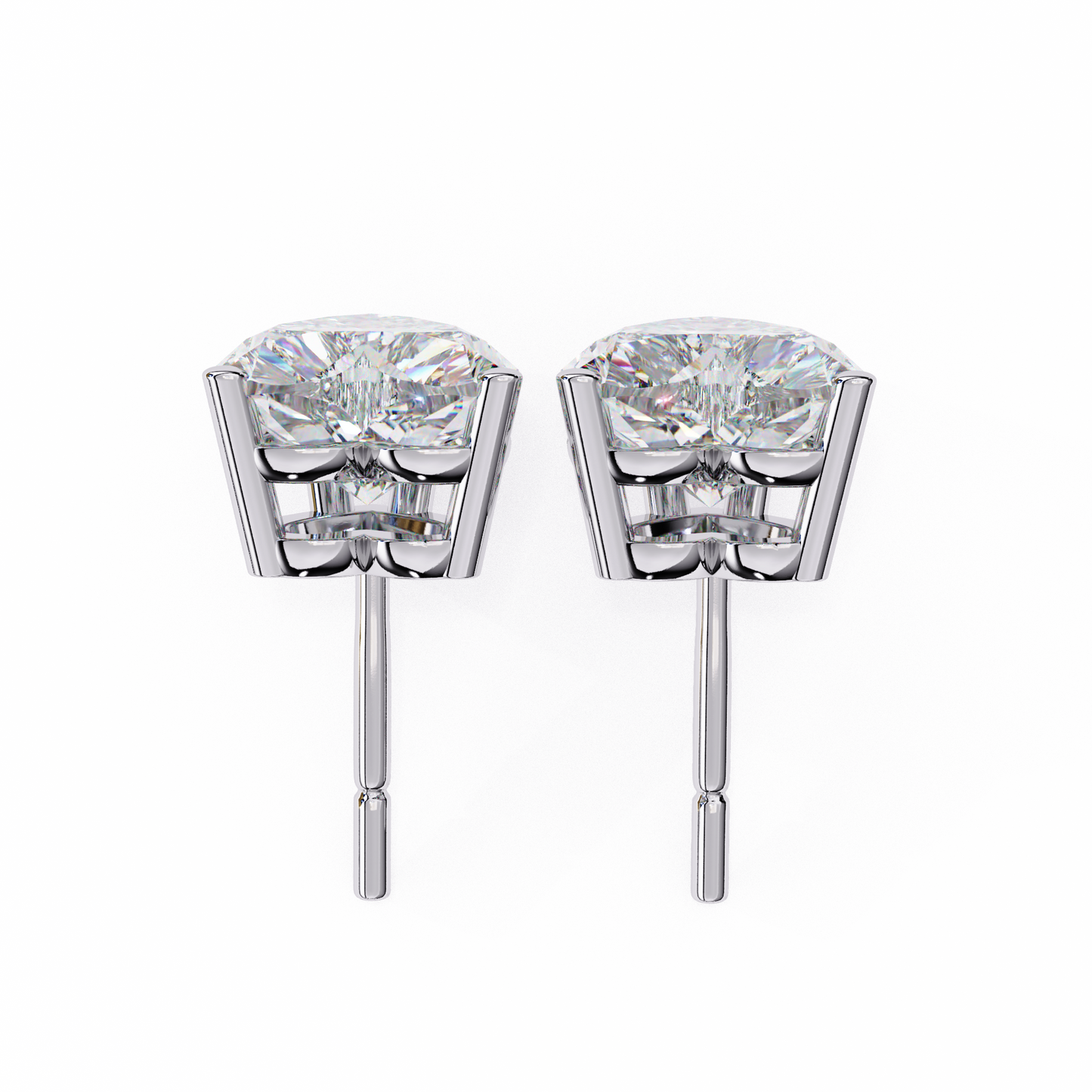 push-back closure of 14k gold heart diamond stud earrings - kalptarugems
