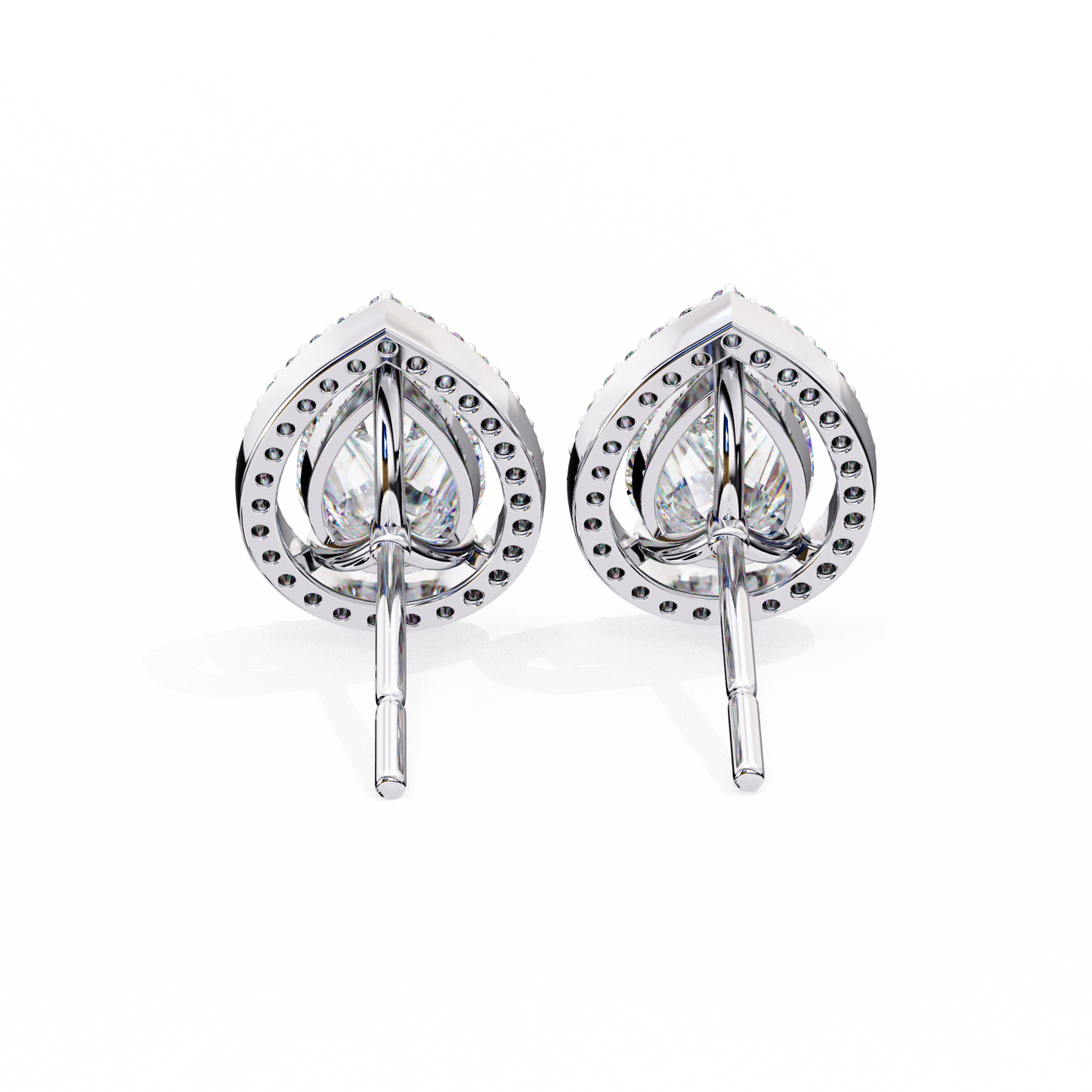 Pear Shaped Diamond Halo Earrings – Fine Gold Jewelry by Kalptaru Gems