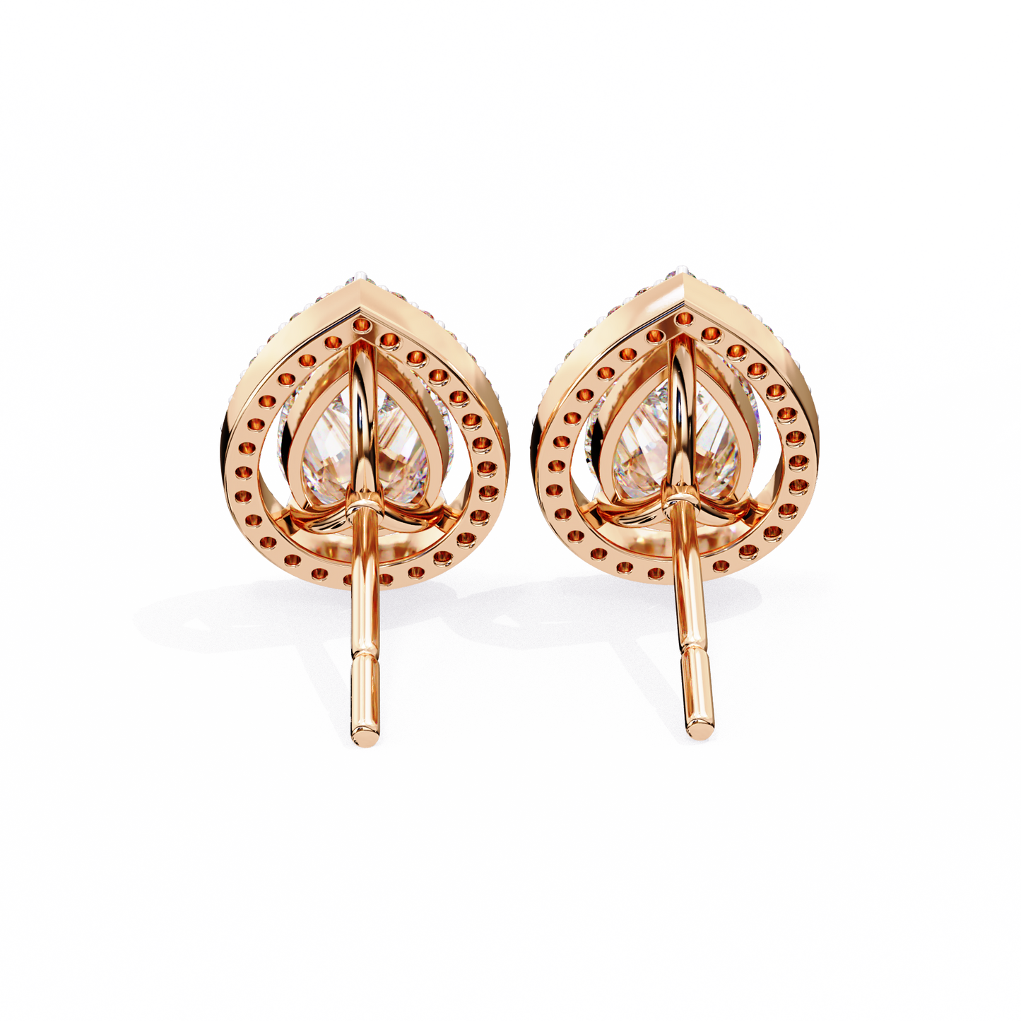 Pear Shaped Diamond Halo Earrings – Fine Gold Jewelry by Kalptaru Gems