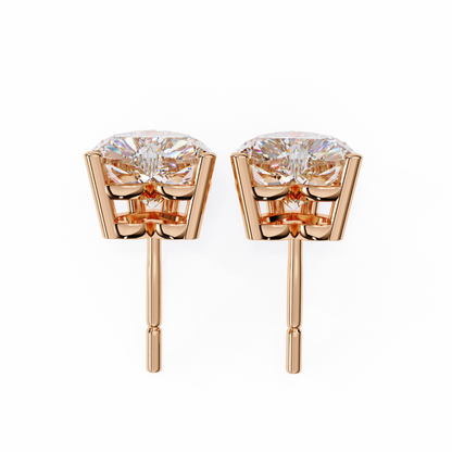 push-back closure of 14k gold heart diamond stud earrings - kalptarugems