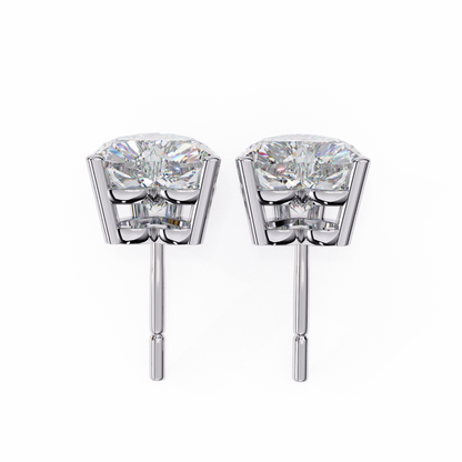 push-back closure of 14k gold heart diamond stud earrings - kalptarugems