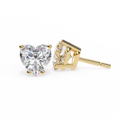 Close-up of 7mm heart-cut lab-grown diamond in 3 prong basket setting - kalptarugems