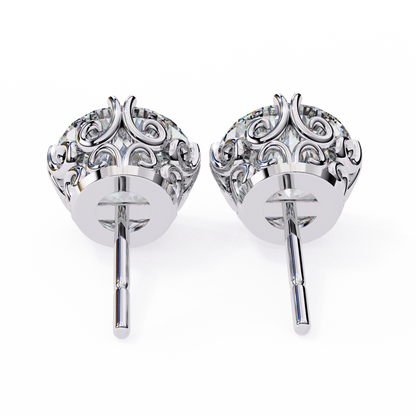 Kalptaru lab-grown diamond earrings in white gold – back butterfly closure | USA Jewelry