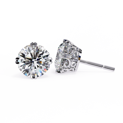 Kalptaru Gems white gold lab-grown diamond stud earrings | USA Jewelry