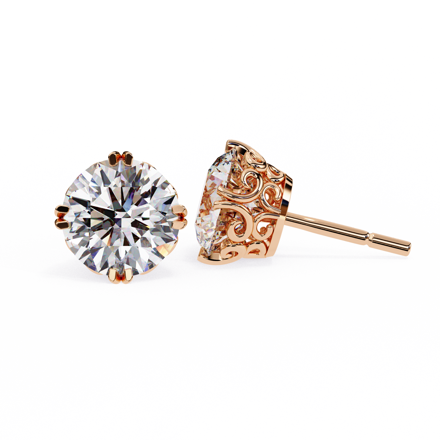 Kalptaru rose gold lab-grown diamond earrings – 2.40 CTW | USA Jewelry