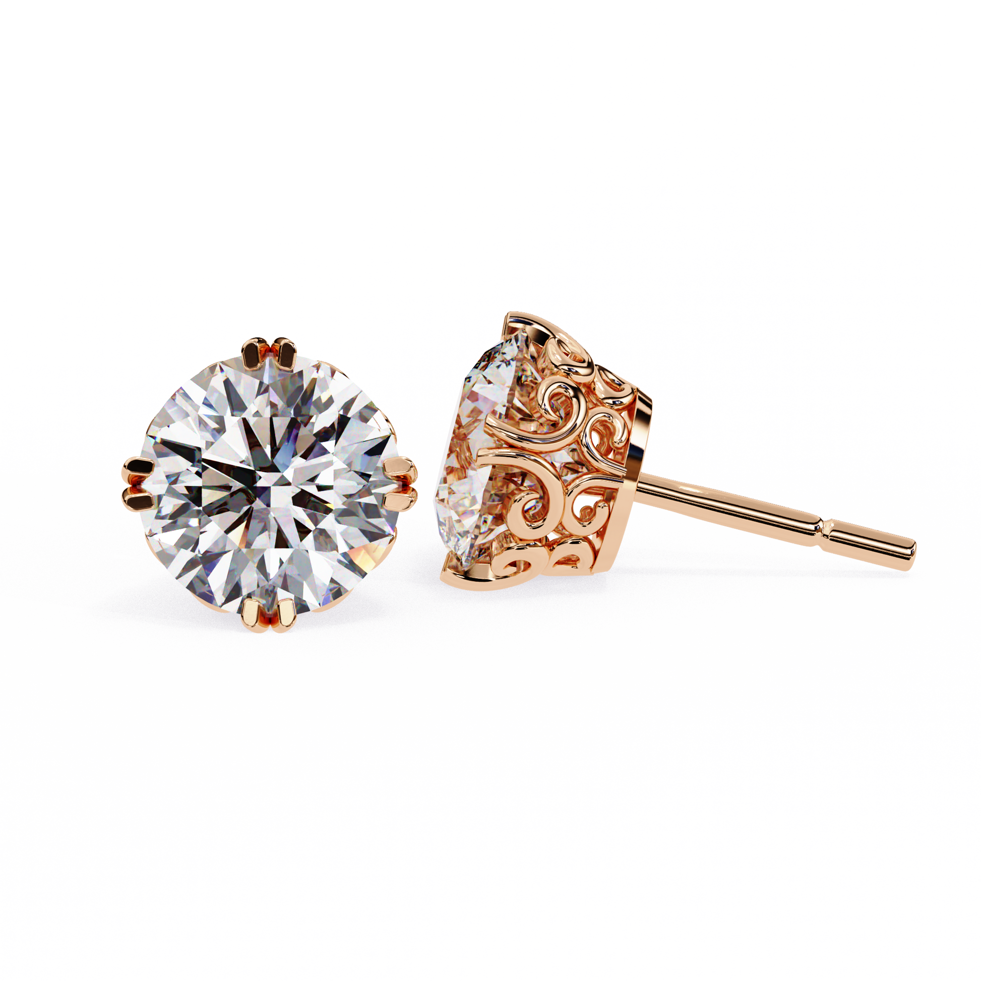 Kalptaru rose gold lab-grown diamond earrings – 2.40 CTW | USA Jewelry