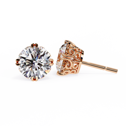 Kalptaru rose gold lab-grown diamond earrings – 2.40 CTW | USA Jewelry