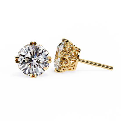 Kalptaru yellow gold lab-grown diamond studs | USA Jewelry