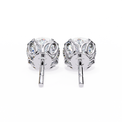 White gold vine-style diamond earrings – butterfly back by Kalptaru | USA Diamond Jewelry