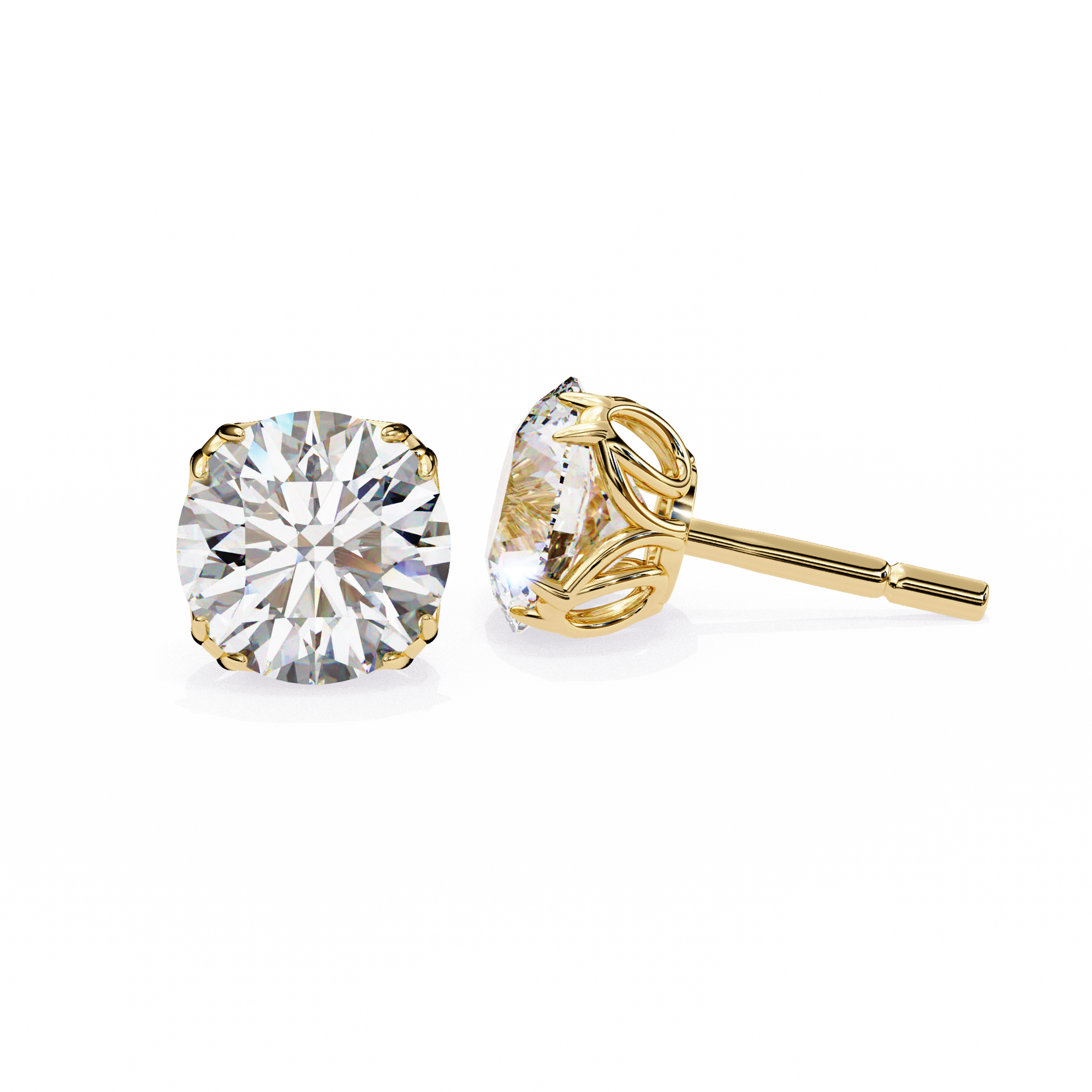 Vine basket stud earrings with lab-grown diamonds | USA Diamond Jewelry