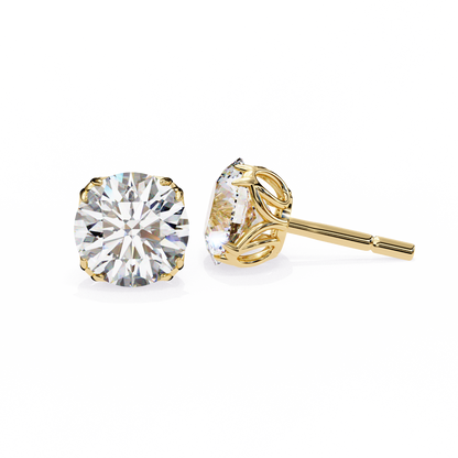 Vine basket stud earrings with lab-grown diamonds | USA Diamond Jewelry