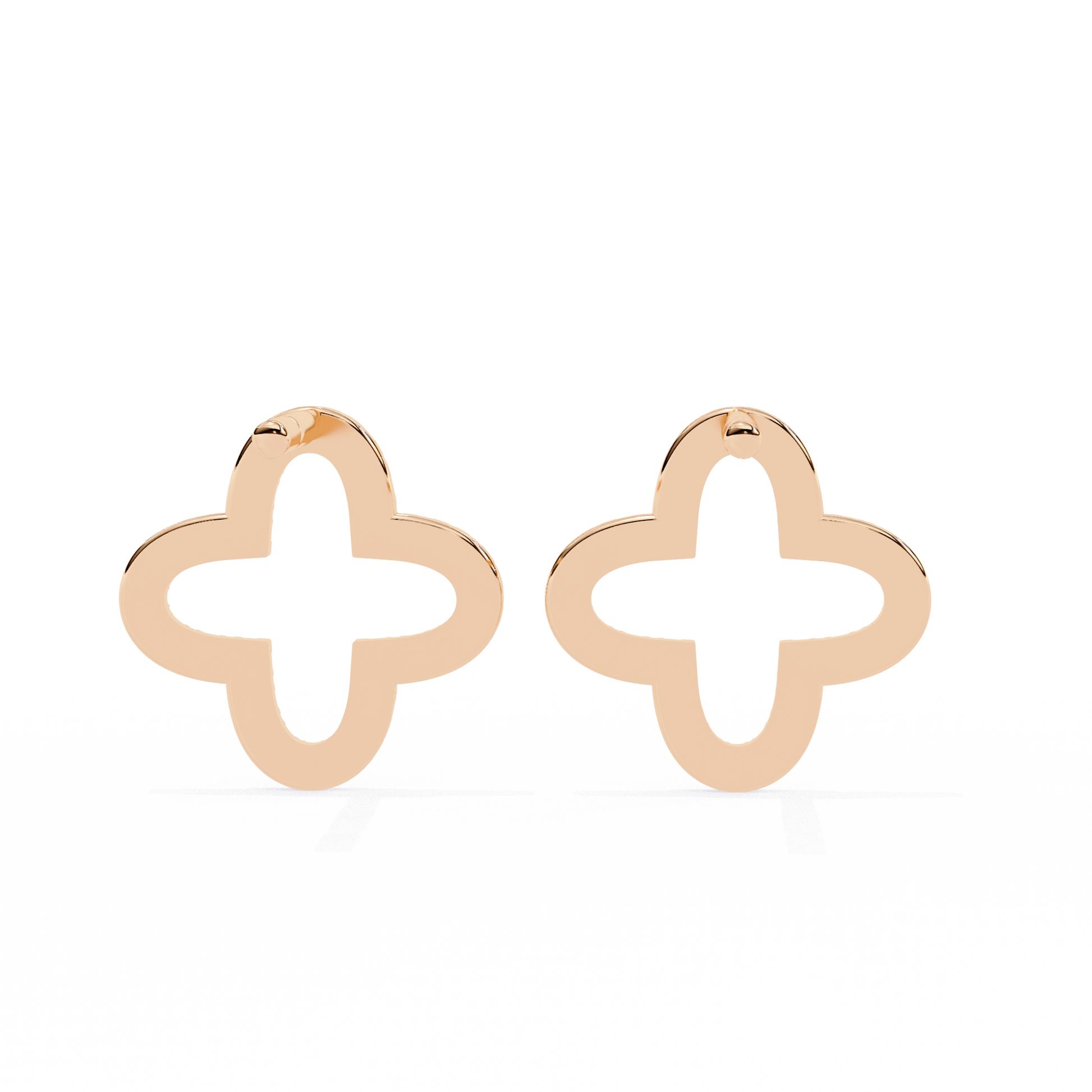 Butterfly-shaped gold earring with clear stones by Kalptaru Gems United States