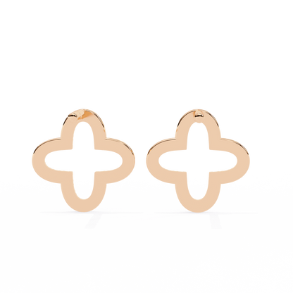 Butterfly-shaped gold earring with clear stones by Kalptaru Gems United States