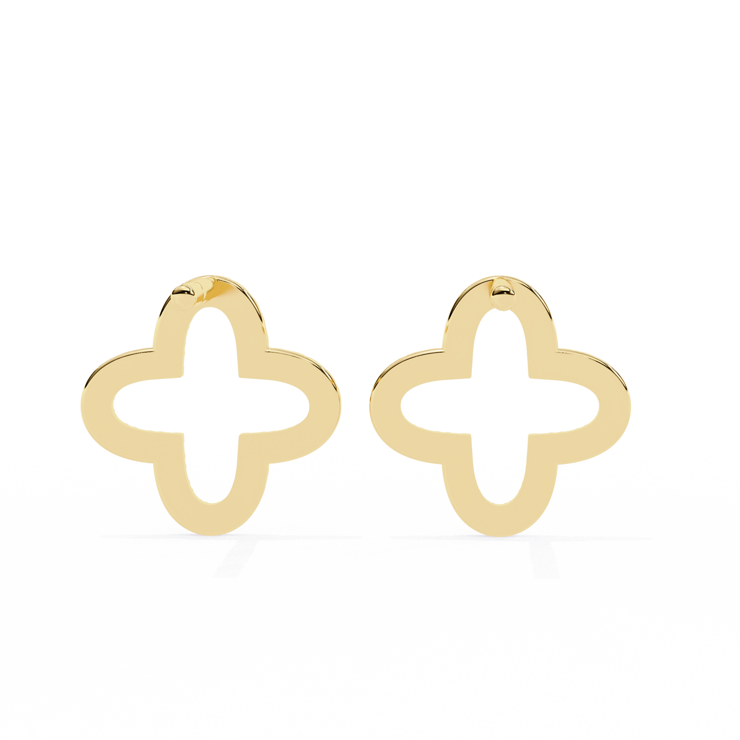 Butterfly-shaped gold earring with clear stones by Kalptaru Gems United States