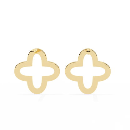 Butterfly-shaped gold earring with clear stones by Kalptaru Gems United States