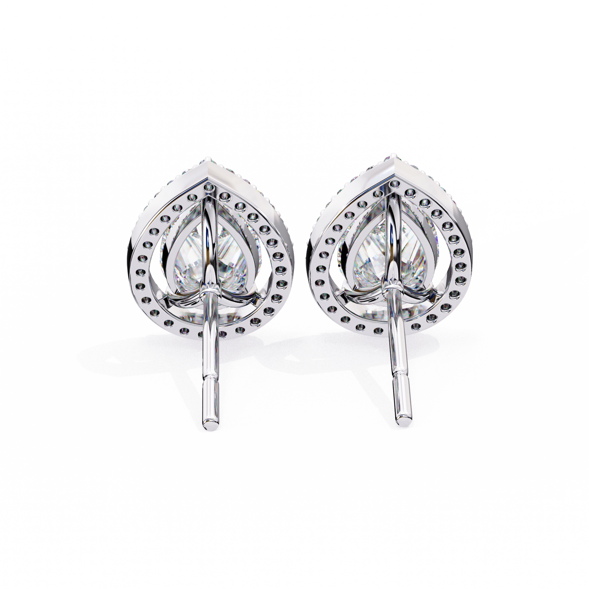 Pear Shaped Diamond Halo Earrings – Fine Gold Jewelry by Kalptaru Gems