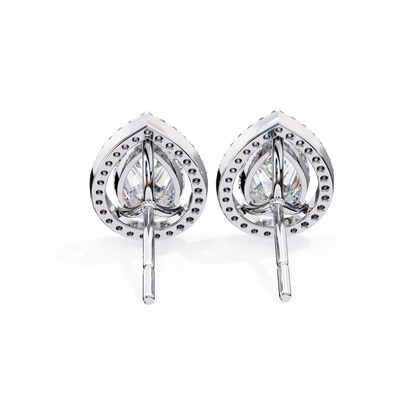 Pear Shaped Diamond Halo Earrings – Fine Gold Jewelry by Kalptaru Gems
