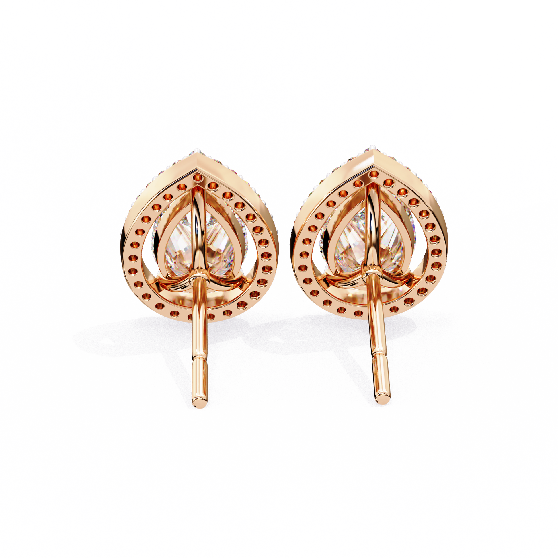 Pear Shaped Diamond Halo Earrings – Fine Gold Jewelry by Kalptaru Gems