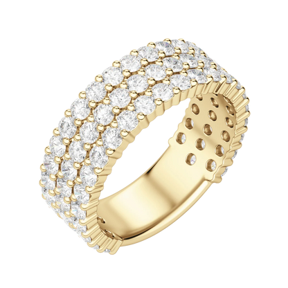 Lab Grown Diamonds Round Cut Bold Pave Semi-Eternity Band (2 1/10 tcw) | Kalptarugems