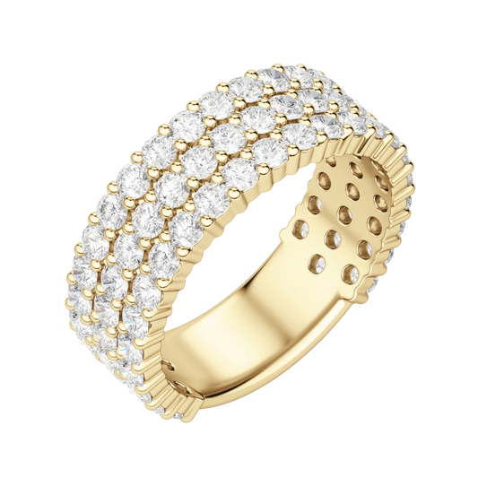 Lab Grown Diamonds Round Cut Bold Pave Semi-Eternity Band (2 1/10 tcw) | Kalptarugems