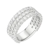 Lab Grown Diamonds Round Cut Bold Pave Semi-Eternity Band (2 1/10 tcw) | Kalptarugems