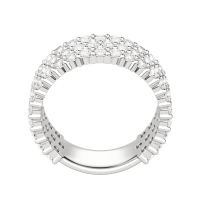 Lab Grown Diamonds Round Cut Bold Pave Semi-Eternity Band (2 1/10 tcw) | Kalptarugems