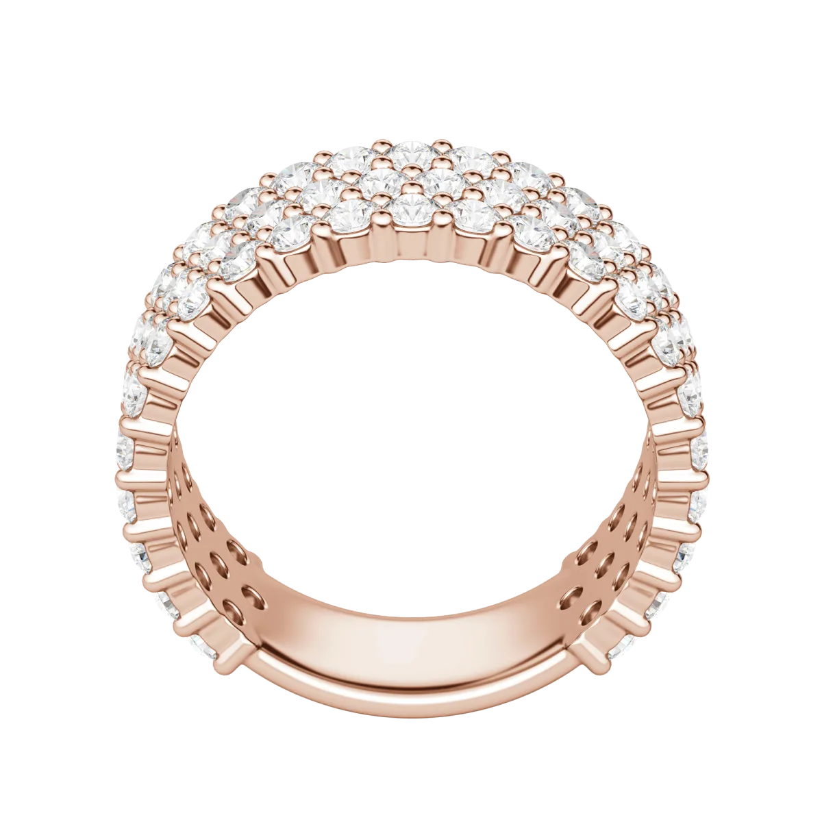 Lab Grown Diamonds Round Cut Bold Pave Semi-Eternity Band (2 1/10 tcw) | Kalptarugems