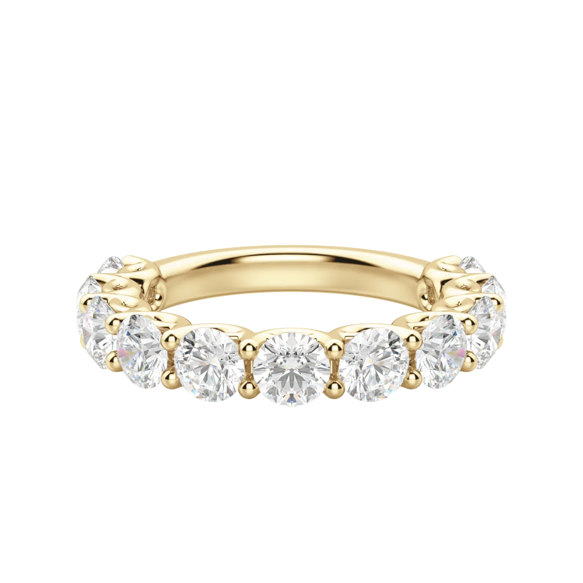 Lab Grown Diamonds Round Cut Scallop Set Semi-Eternity Band (2 3/4 tcw) | Kalptarugems