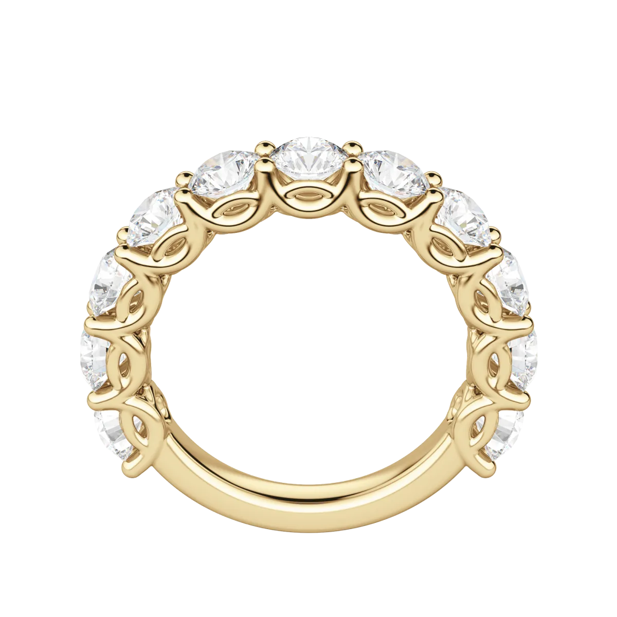 Lab Grown Diamonds Round Cut Scallop Set Semi-Eternity Band (2 3/4 tcw) | Kalptarugems