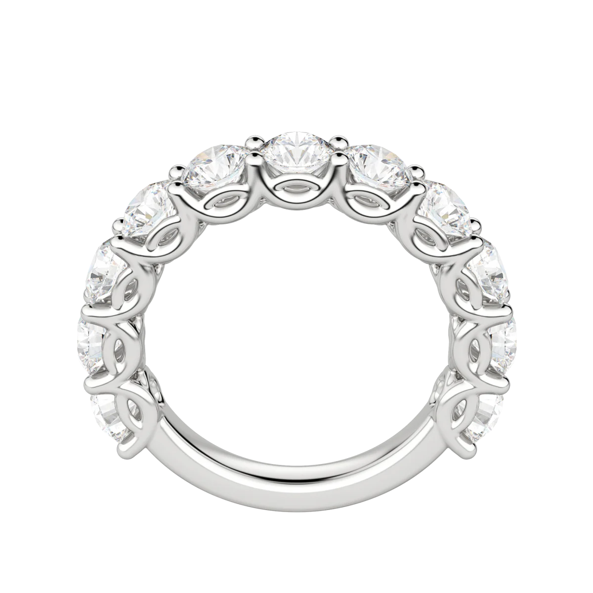 Lab Grown Diamonds Round Cut Scallop Set Semi-Eternity Band (2 3/4 tcw) | Kalptarugems