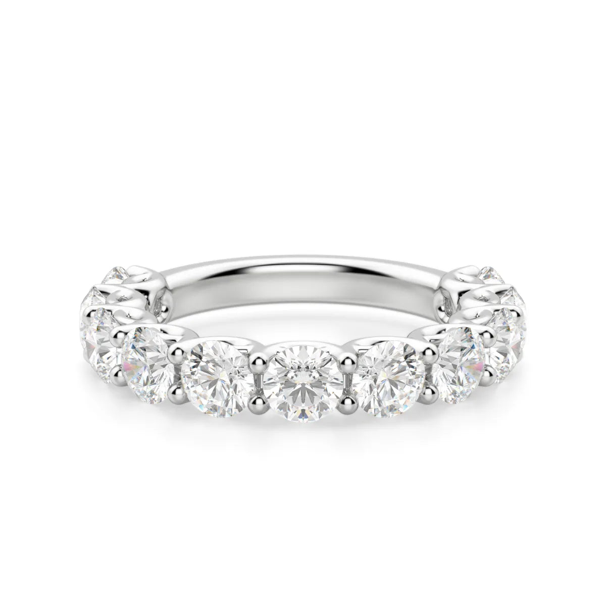 Lab Grown Diamonds Round Cut Scallop Set Semi-Eternity Band (2 3/4 tcw) | Kalptarugems