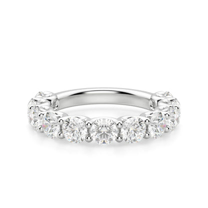 Lab Grown Diamonds Round Cut Scallop Set Semi-Eternity Band (2 3/4 tcw) | Kalptarugems