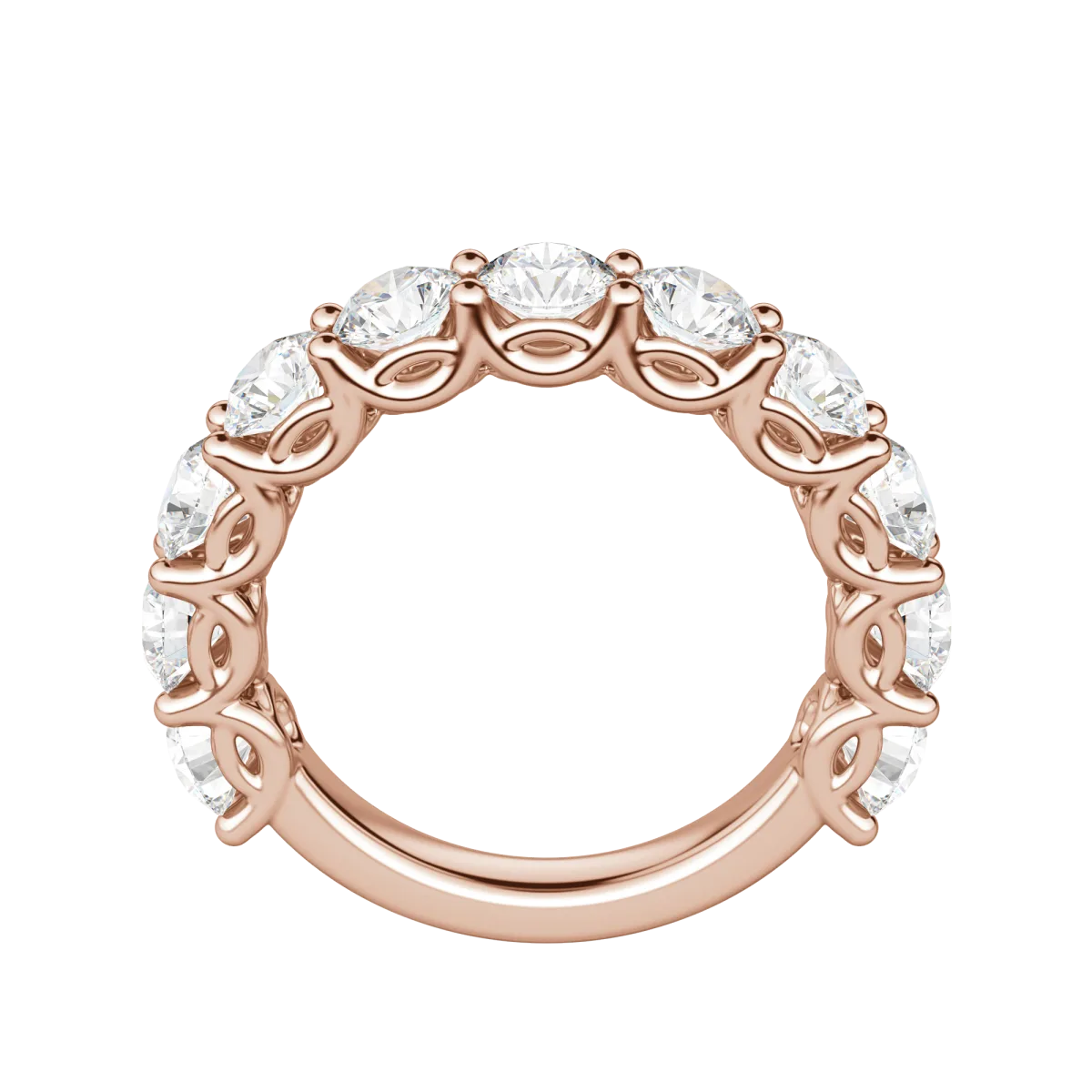 Lab Grown Diamonds Round Cut Scallop Set Semi-Eternity Band (2 3/4 tcw) | Kalptarugems