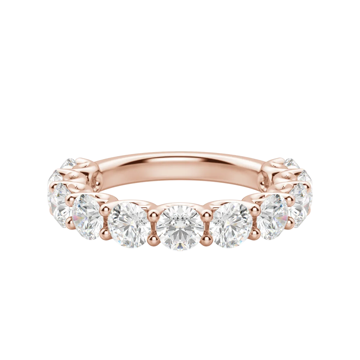 Lab Grown Diamonds Round Cut Scallop Set Semi-Eternity Band (2 3/4 tcw) | Kalptarugems