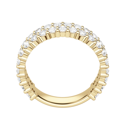 Round Cut Pave Semi-Eternity Band, Lab Grown Diamonds