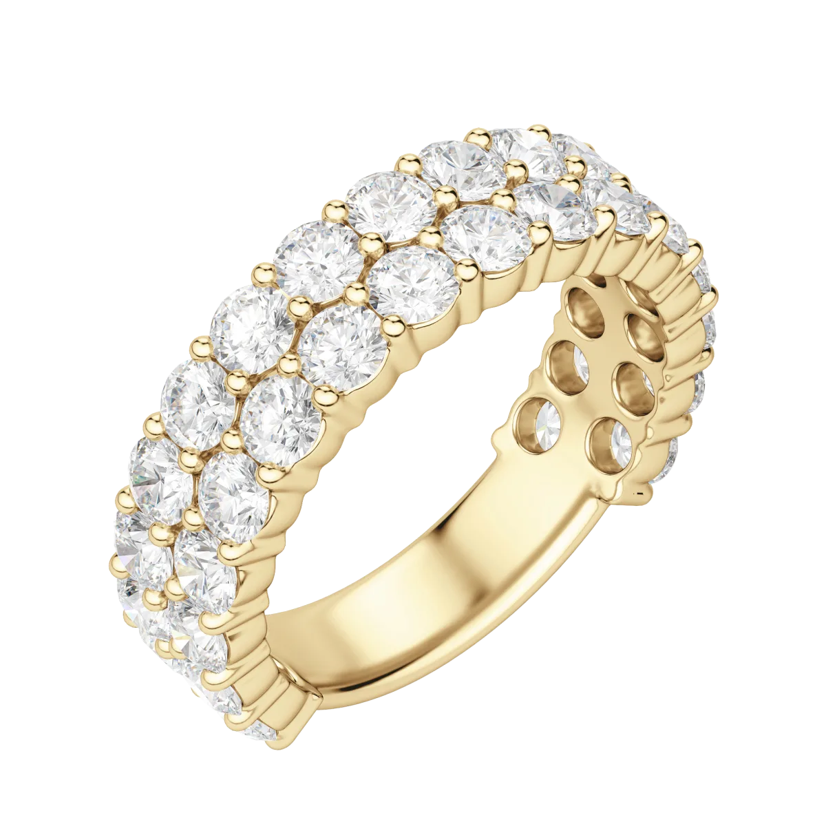 Round Cut Pave Semi-Eternity Band (7.26 tcw), Lab Grown Diamonds