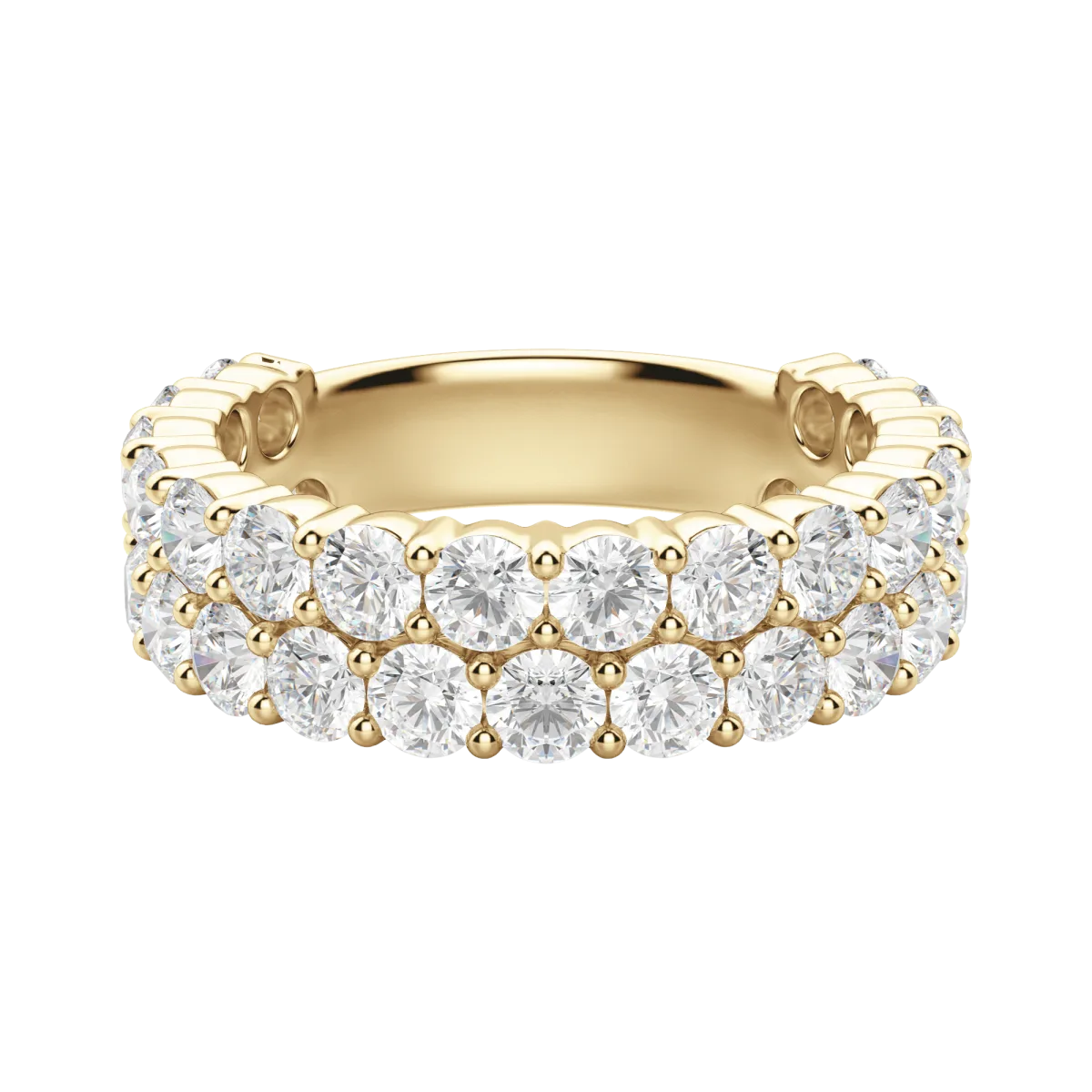 Round Cut Pave Semi-Eternity Band (7.26 tcw), Lab Grown Diamonds