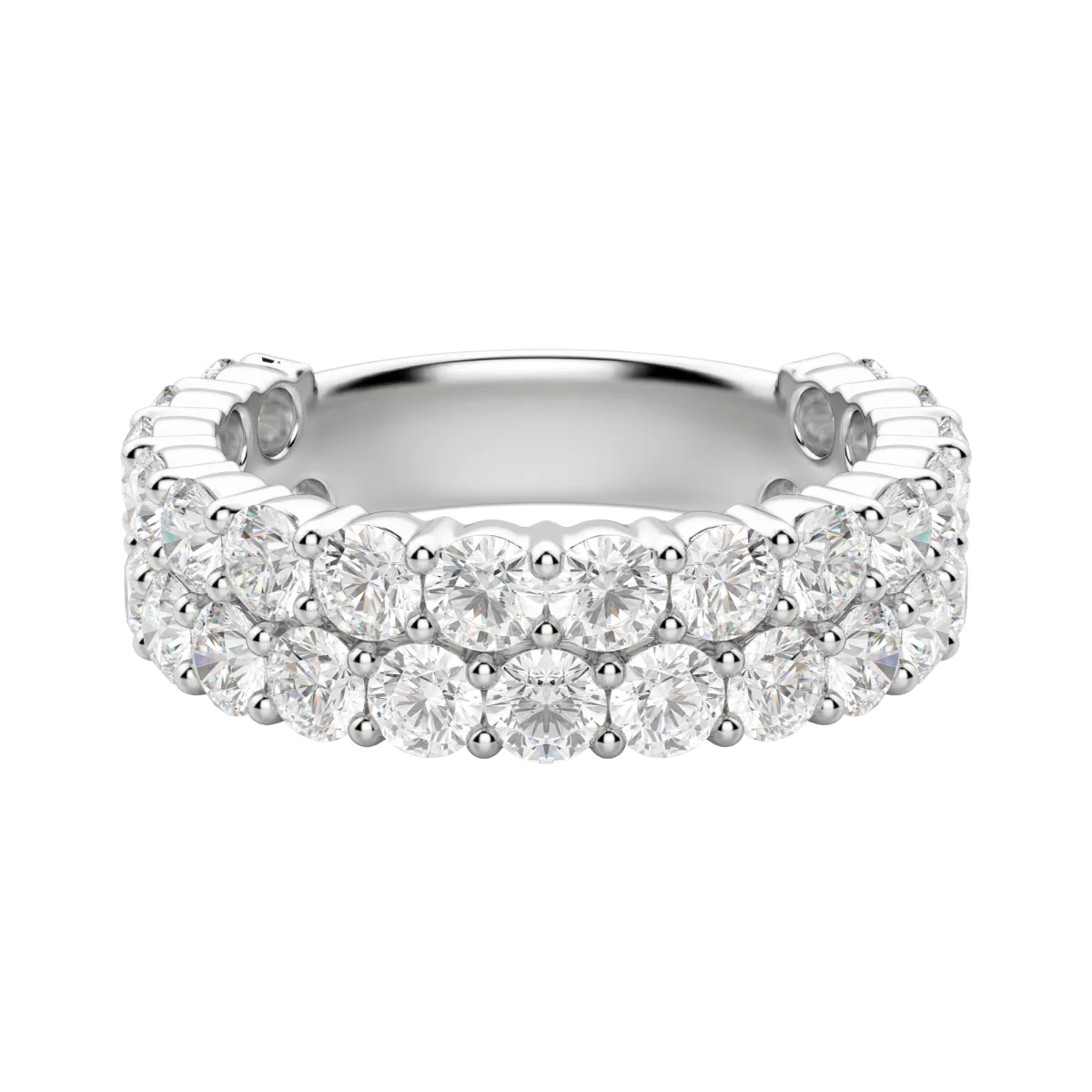 Round Cut Pave Semi-Eternity Band (7.26 tcw), Lab Grown Diamonds