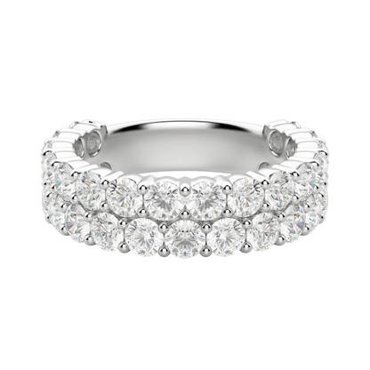 Round Cut Pave Semi-Eternity Band (7.26 tcw), Lab Grown Diamonds