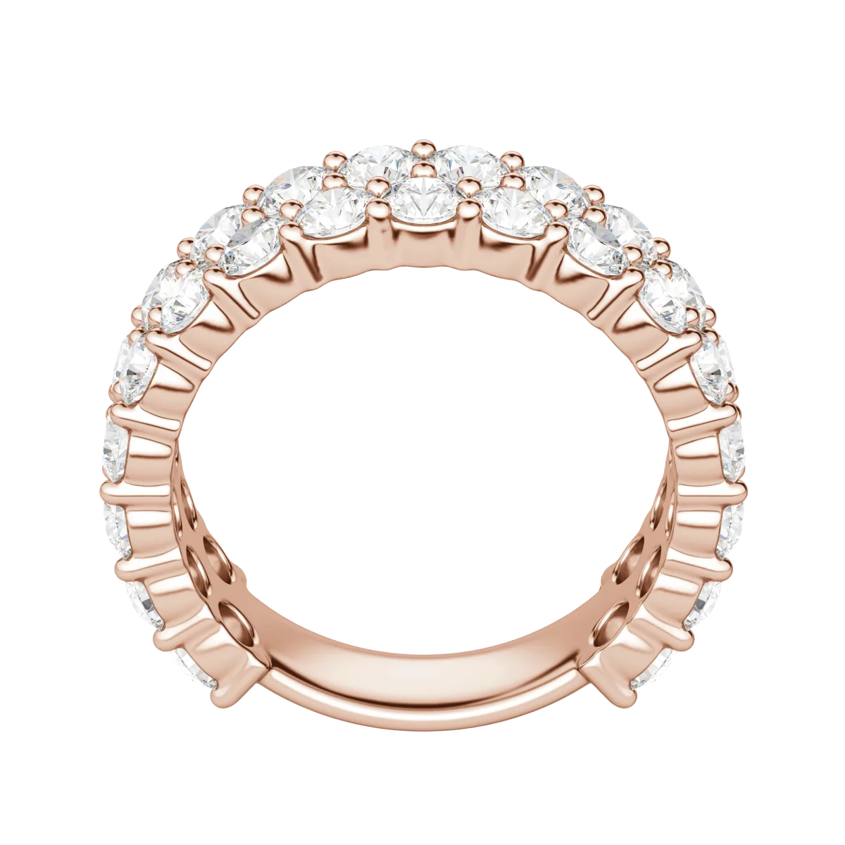 Round Cut Pave Semi-Eternity Band (7.26 tcw), Lab Grown Diamonds