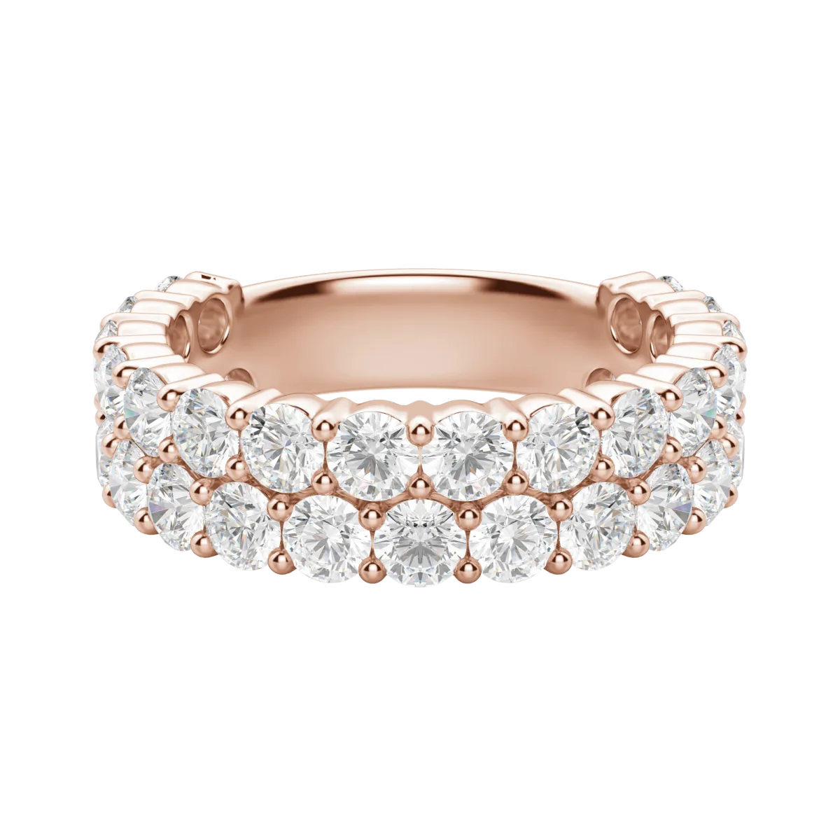 Round Cut Pave Semi-Eternity Band (7.26 tcw), Lab Grown Diamonds