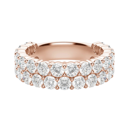 Round Cut Pave Semi-Eternity Band (7.26 tcw), Lab Grown Diamonds