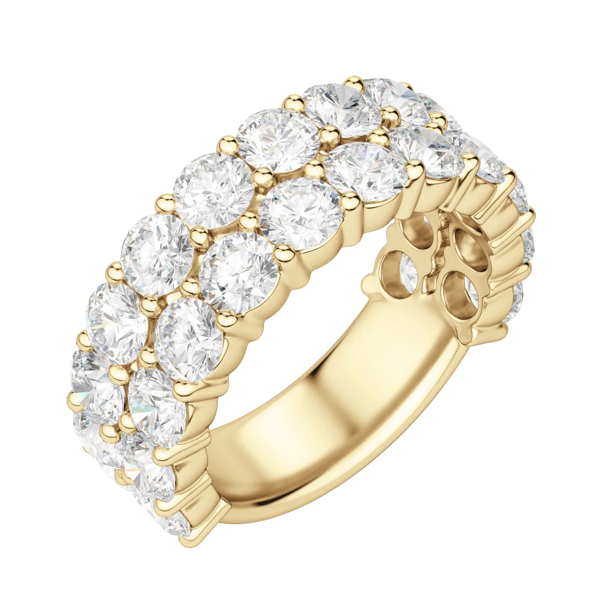 Round Cut Pave Semi-Eternity Band (4.1 tcw), Lab Grown Diamonds