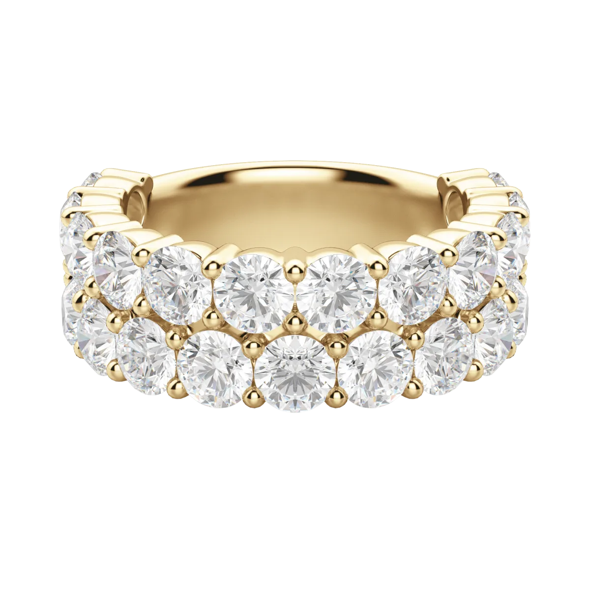 Round Cut Pave Semi-Eternity Band (4.1 tcw), Lab Grown Diamonds