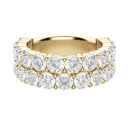 Round Cut Pave Semi-Eternity Band (4.1 tcw), Lab Grown Diamonds