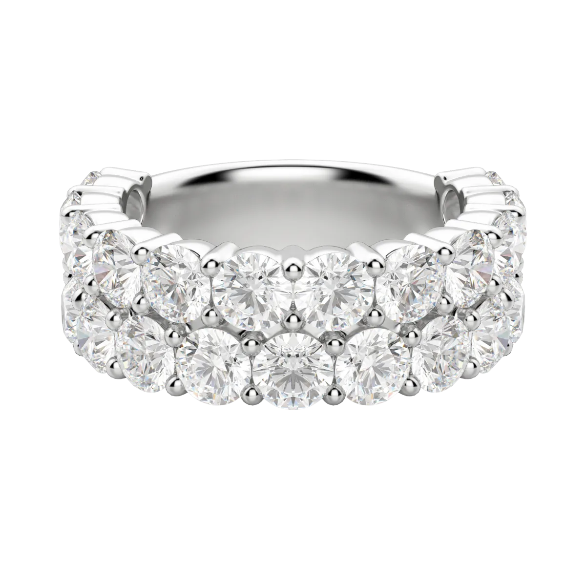 Round Cut Pave Semi-Eternity Band (4.1 tcw), Lab Grown Diamonds