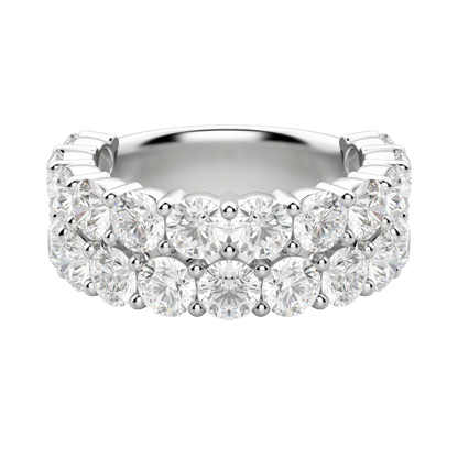 Round Cut Pave Semi-Eternity Band (4.1 tcw), Lab Grown Diamonds