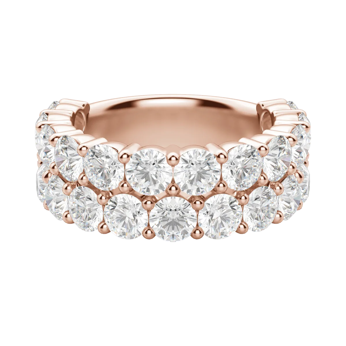 Round Cut Pave Semi-Eternity Band (4.1 tcw), Lab Grown Diamonds