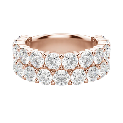 Round Cut Pave Semi-Eternity Band (4.1 tcw), Lab Grown Diamonds